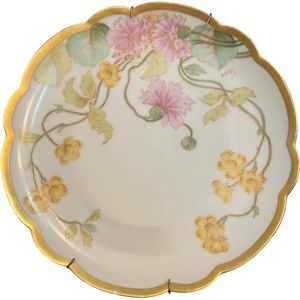 Antique Haviland Limoges Hand-Painted Signed Plate from France